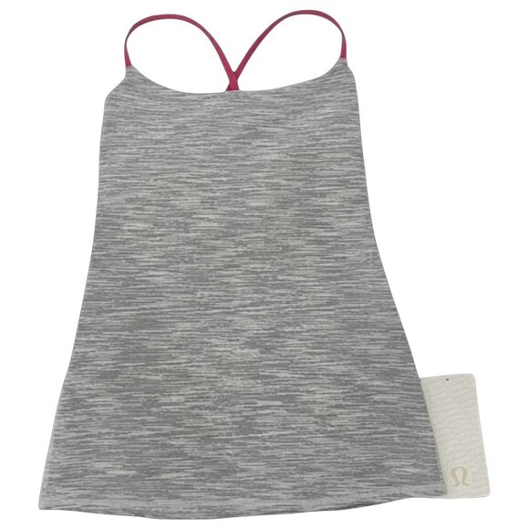 NWT Lululemon Warrior Strappy Back Tank Top Grey, White, Pink Luon Fabric Size 4 - Picture 4 of 11